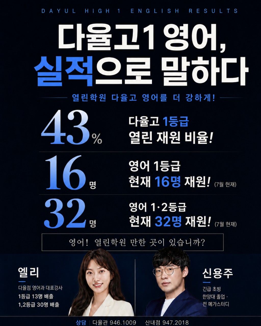 다율고1 영어 2026학년도 1학기 실적